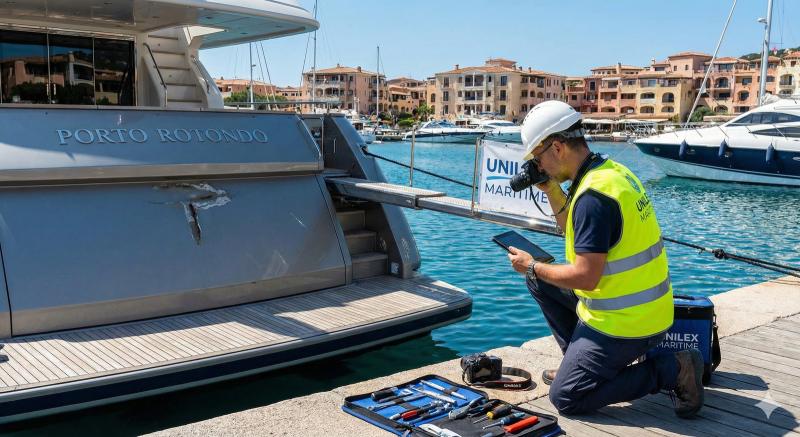 Inspection technique suite à incident à Porto Rotondo (Sardaigne)